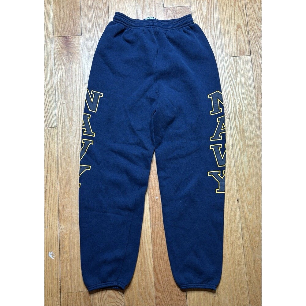 Soffe Mens Navy Blue US Navy Graphic Sweatpants Small Made in USA Vintage